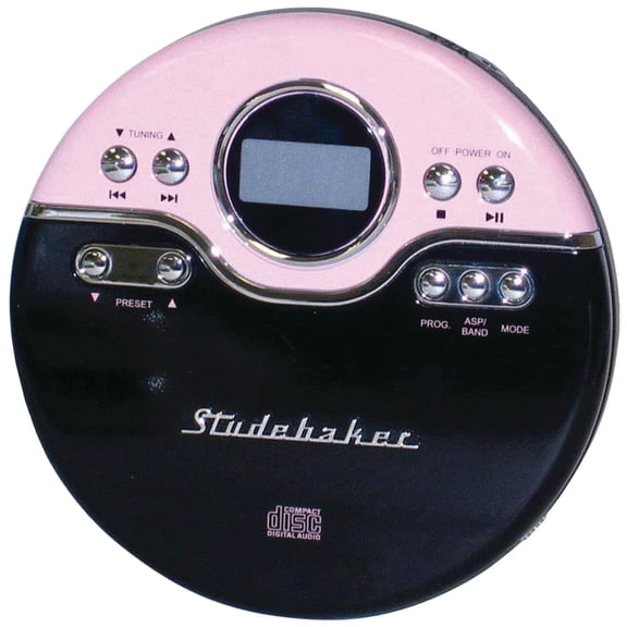 Studebaker Sb3703pb Personal Jogging Cd Player with Fm Pll Radio (Pink/Black)
