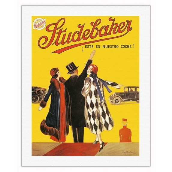 Studebaker - This is our Car (Este es nuestro Coche) - Vintage Automobile Poster by Leonetto Cappiello c.1925 - Fine Art Rolled Canvas Print 20in x 26in
