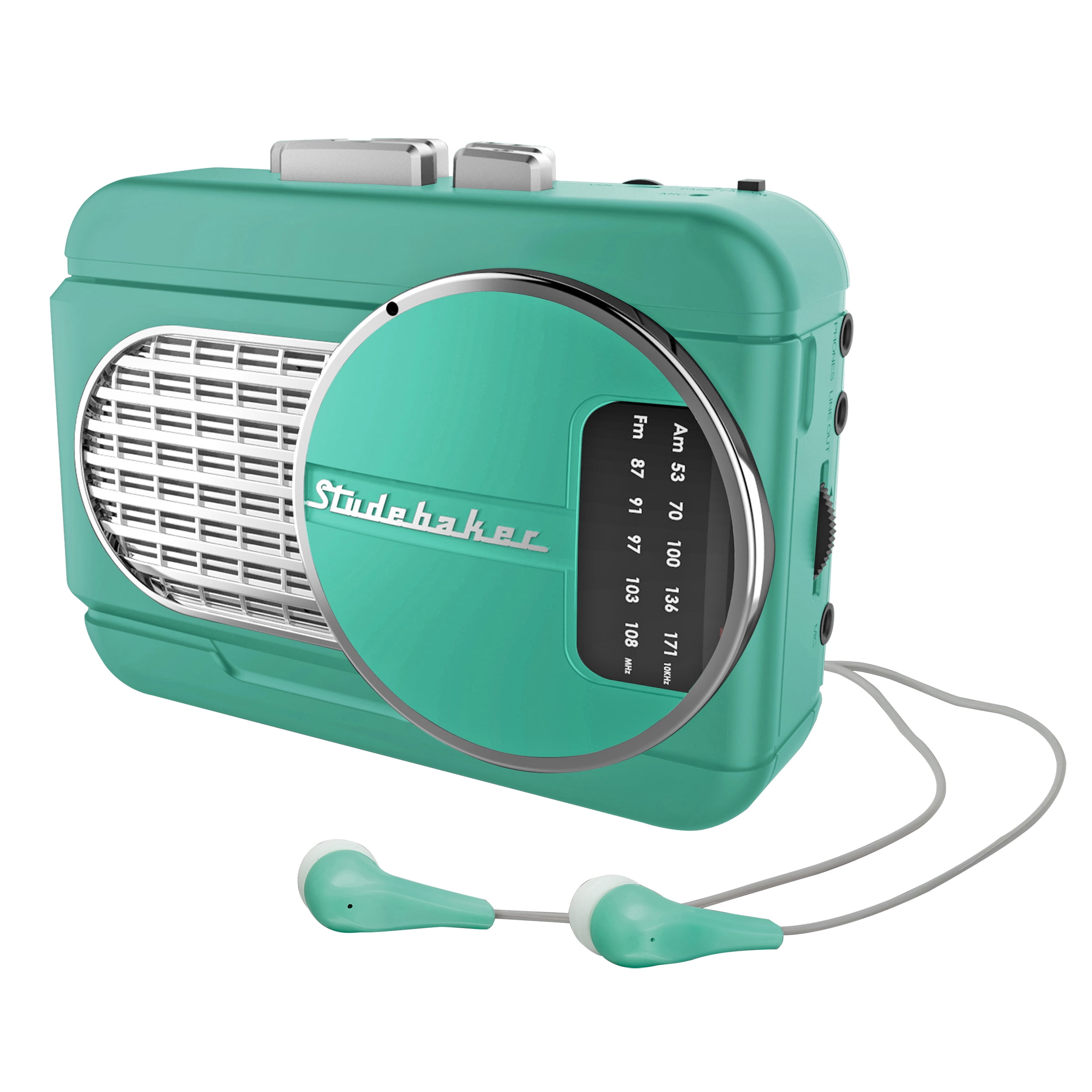 Studebaker WALKABOUT II Personal Stereo Cassette Player with AM/FM Stereo Radio and Built-in Speaker
