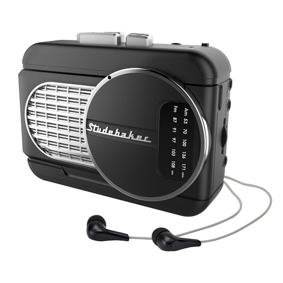 Studebaker WALKABOUT II Personal Stereo Cassette Player with AM/FM Stereo Radio and Built-in Speaker