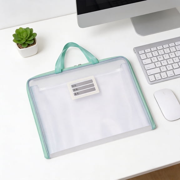 Student Accordion File Folder with Subject Dividers, Mesh Zipper Pockets, Handheld Expanding Document Organizer for Test Papers, Notebooks and School Supplies