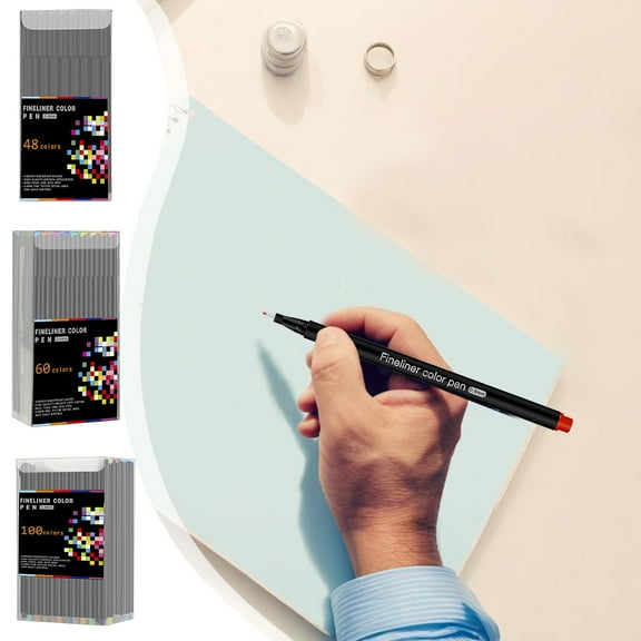 Student Art Black Hook Pen, Hand-Painted Needle Pen for Drawing, Comic Outline, Handbook, Fast-Drying Ink, Fine Point, 1ml, Ergonomic , 1 Count