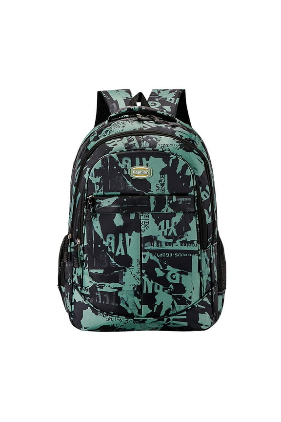 Student Backpack For Mens Junior High School Students Large Capacity Lightweight Backpack For High School Students 2024 New Camouflage Backpack Green