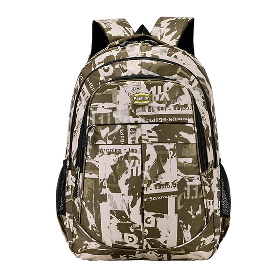 Student Backpack For Mens Junior High School Students Large Capacity Lightweight Backpack For High School Students 2024 New Camouflage Backpack Yellow
