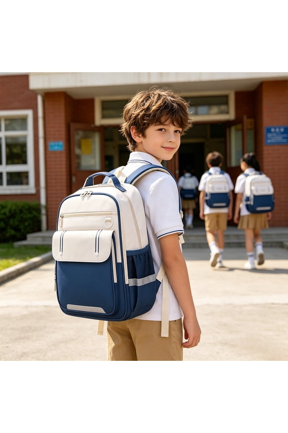 Student Backpack, School Daypack, Ergonomic Back Support, Breathable Mesh Padding, Water-Resistant Nylon, Multi-Compartment Storage, 15.35 x 11.41 x 6.29 in