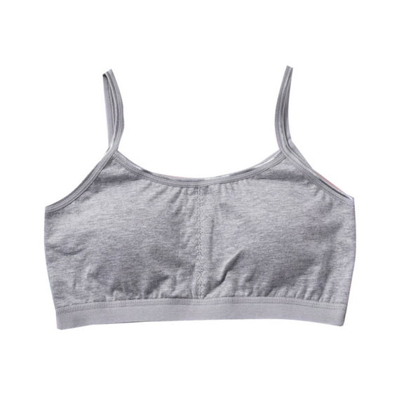 Student Bras Lightweight Removable Padding Spaghetti Straps Sports Bralette Smooth Stretch Full Coverage Training Bra