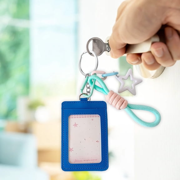 Student Card Holder, Star Charm Id Badge Holder, Cute 3 Inch Photo Card Case, Perfect for Bus Pass, Meal Card & School Id, Durable Hanging Design, Convenient for Daily Use