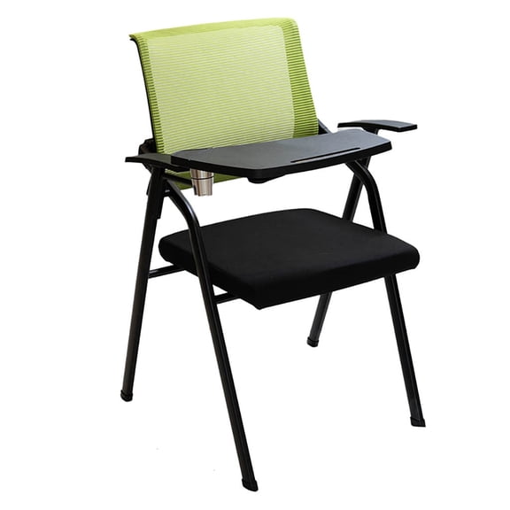 Student Chair with Desk Attached,Folding Nesting Chairs ArmChair with Breathable Mesh and Padded Fabric Seat,Desk Chair No Wheels with Adjustable Mesh Backrest