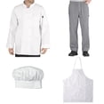 thumbnail image 1 of Student Chef Bundle Pack Includes Chef Coat, Pants, Hat & Apron, Large, 1 of 1