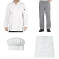 thumbnail image 1 of Student Chef Bundle Pack Includes Chef Coat, Pants, Hat & Apron, Large, 1 of 1
