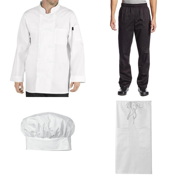 Student Chef Bundle Pack Includes Chef Coat, Pants, Hat & Apron