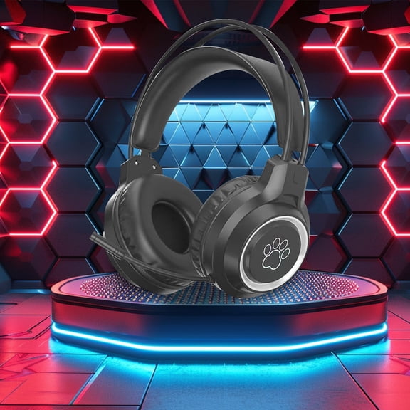 Student and Children Wired Gaming Headset - Surround Sound, RGB Phantom Lights, Noise-Canceling Mic, 40mm Unit, Compatible with Laptops, PS5, Xbox, and More, Perfect Stylish Gift(Black)