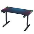 thumbnail image 1 of Student Computer Desks, 56in Gaming Desk, 3 Levels Electric Lift Standing Desk, Ergonomic Computer Game Table with Colorful Light Strip,Height Adjustable PC Workstation Desk,Home Office Stand Up Desk, 1 of 7