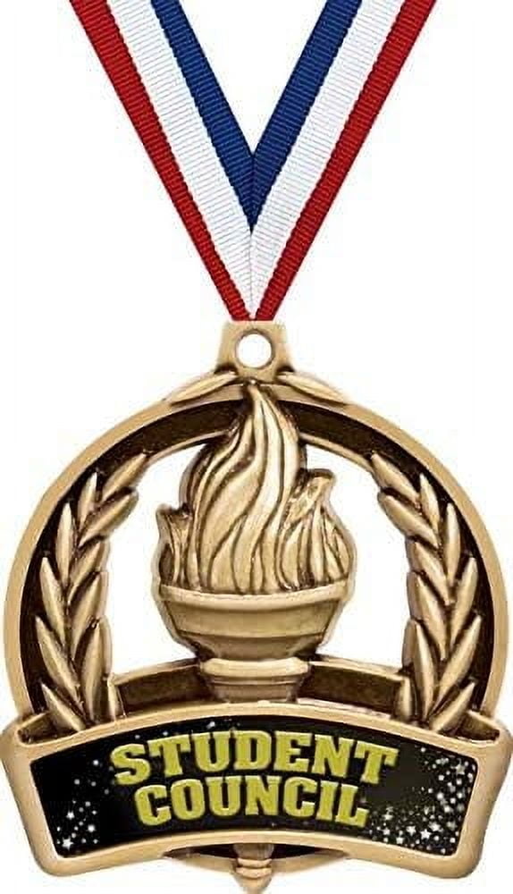 Cheer Medals 12 Pcs Scholastic Award Medals - 2 Inch Gold Metal