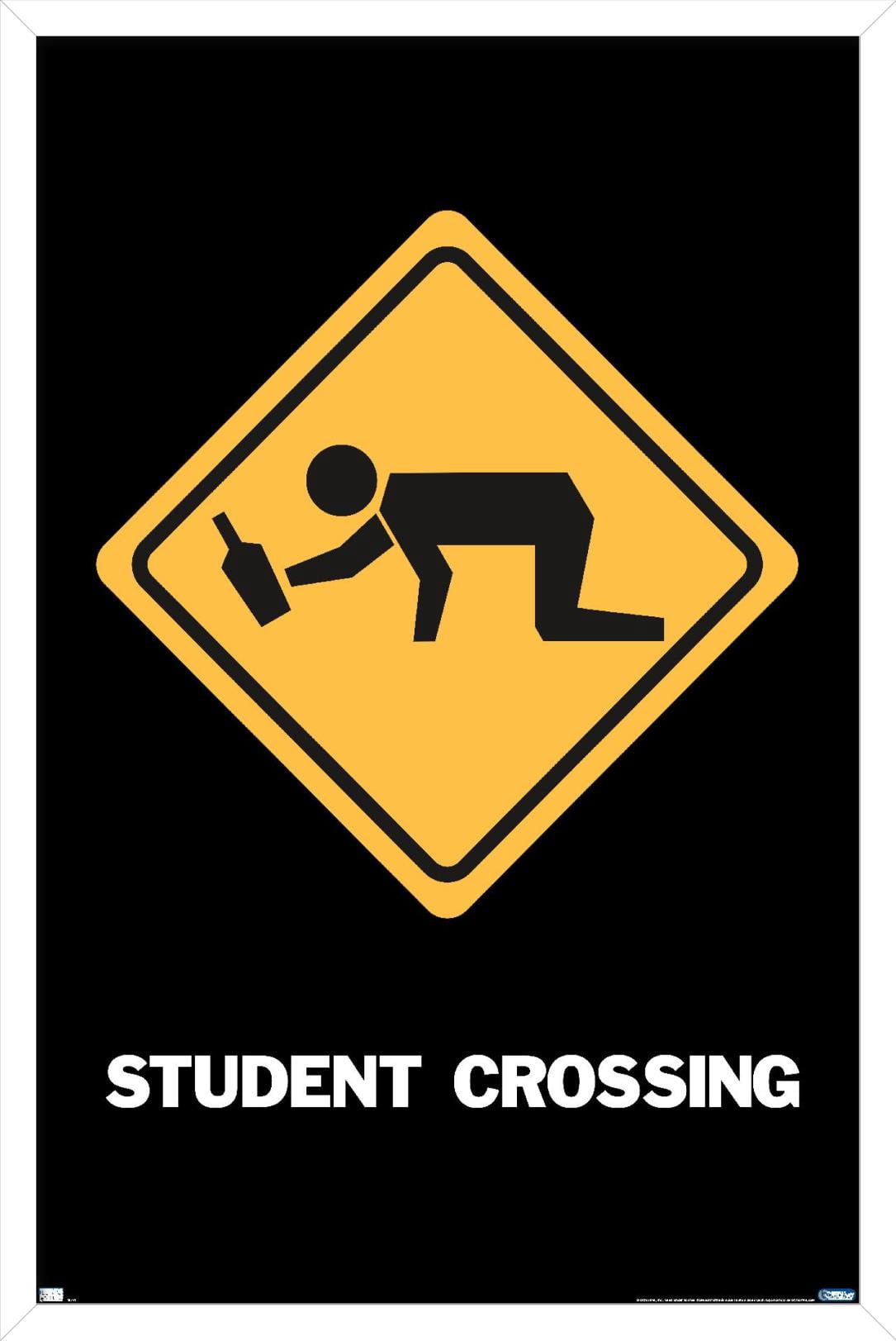 Student Crossing Wall Poster, 22.375" x 34", Framed