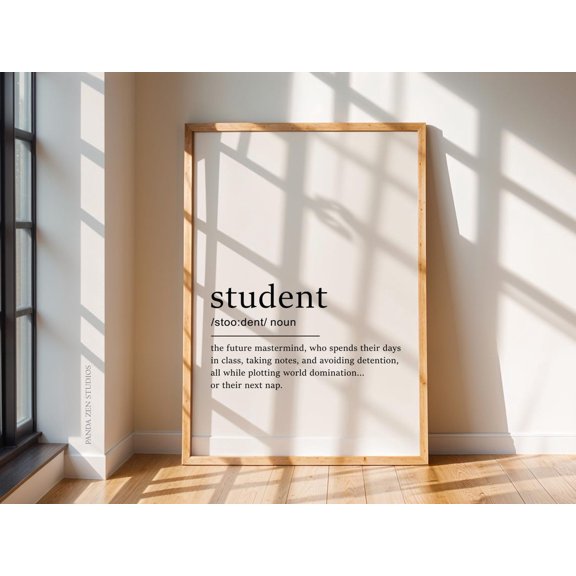 Student Definition Print Student Wall Art Student Print Gift For Colleague Definition Print Quote Art