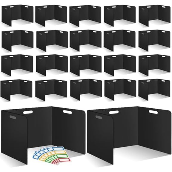 Student Desk Dividers 22-Pack, 14 x 17.5 x 14 Inch Waterproof Plastic Privacy Shields for Classroom Study$$Office
