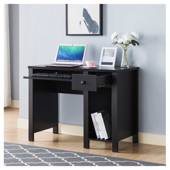 Student Desk Home Office Desk 39"W Compact Writing Desk Laptop Table Red Cocoa Espresso