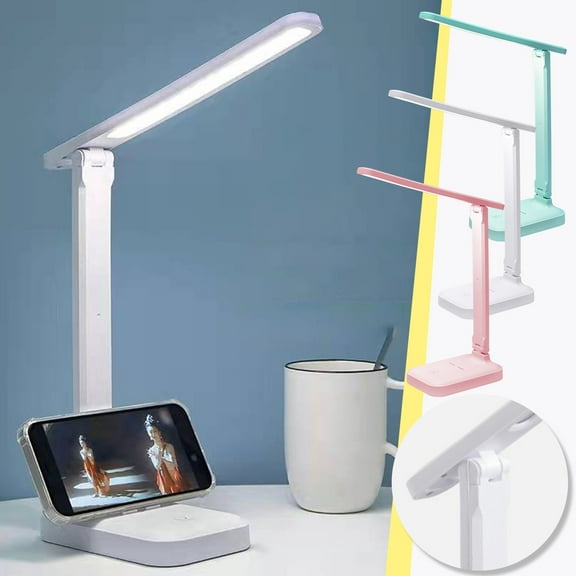 Learner Desk Lamp Led Eye Protection Reading Light with Flexible Gooseneck Usb Powered for Study Room Bedside Nightstand, UKHBMC | Pink