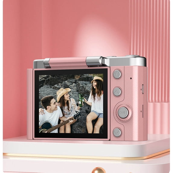 Student Digital Camera With 2.8‑Inch Flip Screen, Autofocus, 1080p HD, 50MP Interpolation, 8x Digital Zoom, Night Vision Flash, Face Detect, MicroSD Up To 64GB, Rechargeable, Lightweight Portable
