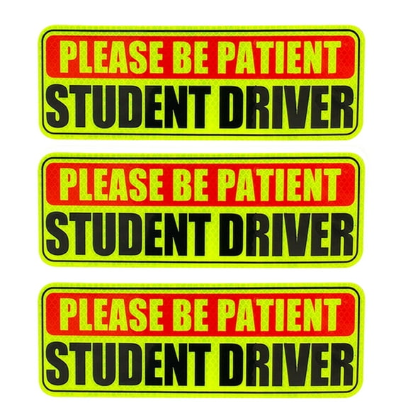 Student Driver For Car Be Patient Student Driver Boys And Girls New Student Driver Sticker Warning Reflective Signs Reusable Movable