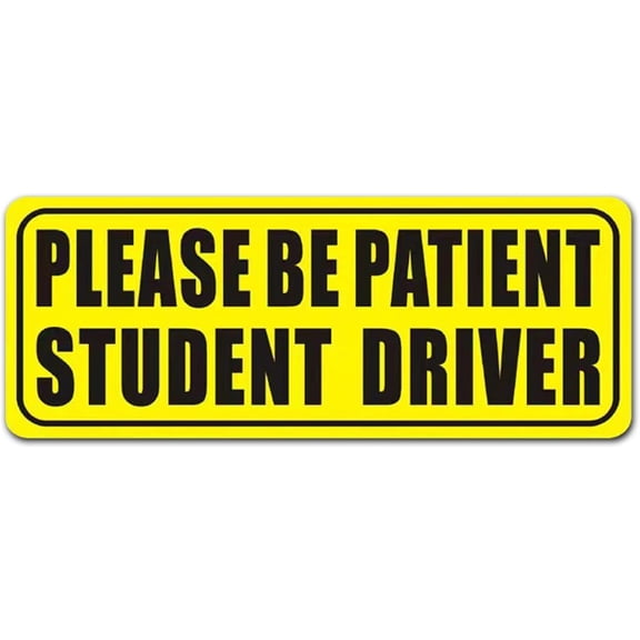 Student Driver Magnet, Be Patient Reflective Sticker for Car Bumper