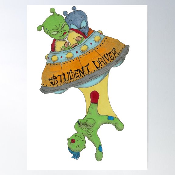 Student Driver Poster Wall Art, Modern Wall Decor For Living Room Bedroom, 8x12 UNFRAMED