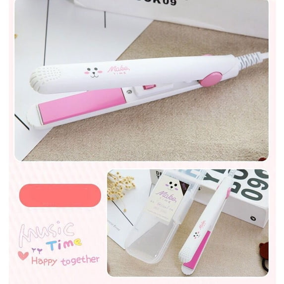 Student Dual Purpose Shaper Ceramics Mini Electric Splint Hair Curler WHITE