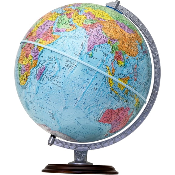 Student - Educational Classic World globe, Blue Ocean, Raised Relief feature, including a bonus map.