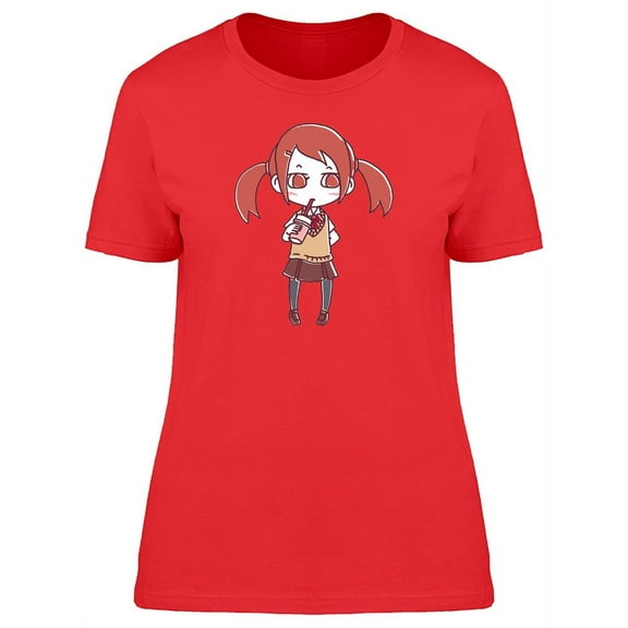 Student Girl Cartoon T-Shirt Women -Image by Shutterstock, Female Small