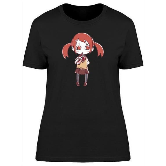 Student Girl Cartoon T-Shirt Women -Image by Shutterstock, Female XX-Large