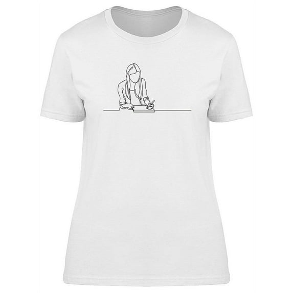 Student Girl Writing T-Shirt Women -Image by Shutterstock, Female x-Large