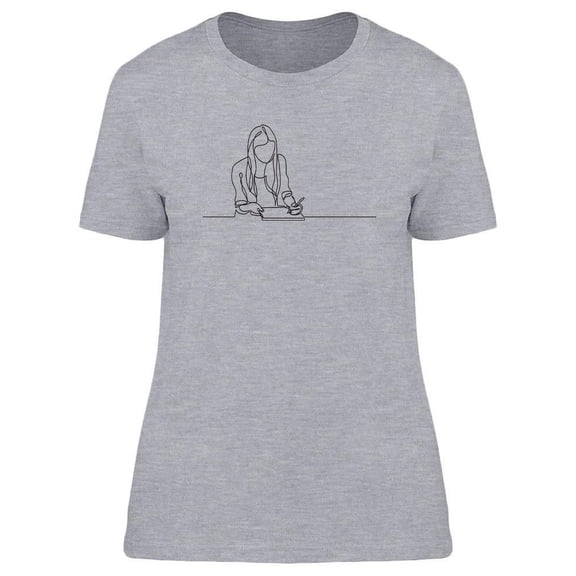 Student Girl Writing T-Shirt Women -Image by Shutterstock, Female x-Large