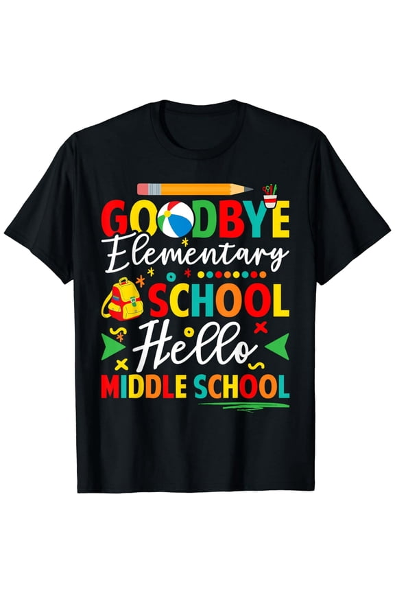 Student Graduation Gift Graphic T-Shirt Elementary to Middle School Transition Jersey Tee