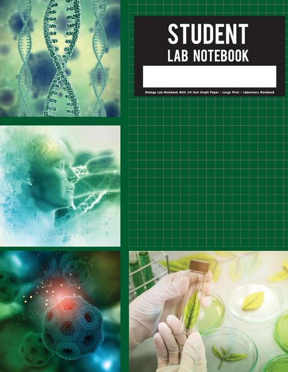 Student Lab Notebook 1/4 Inch Graph Paper Large Print (Paperback)