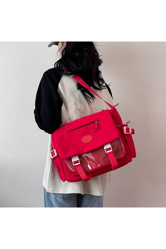 Student Large Capacity Messenger Bag, Multi-Layer Nylon Shoulder and Crossbody Bag, School, Commuting, Travel, Sports Bag with Organized Compartments for Books, Umbrellas, Daily Essentials