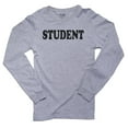 thumbnail image 1 of Student - Large Font Graphic Design Men's Long Sleeve Grey T-Shirt, 1 of 2