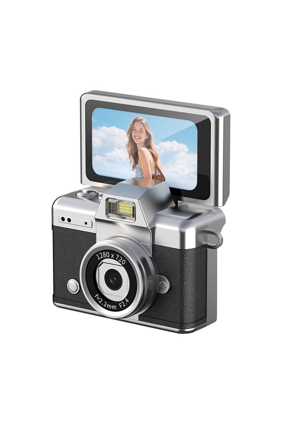 Student Mini Keychain Digital Camera, 1080P HD with 1.47in LCD Screen, Rechargeable Portable Small Pocket Cam