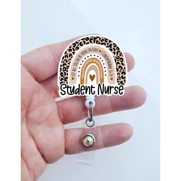 Student Nurse Badge | Student Nurse Rainbow Badge | Student Nurse Gift | Student Badge Reel | Future Nurse Badge | Nursing Student Badge