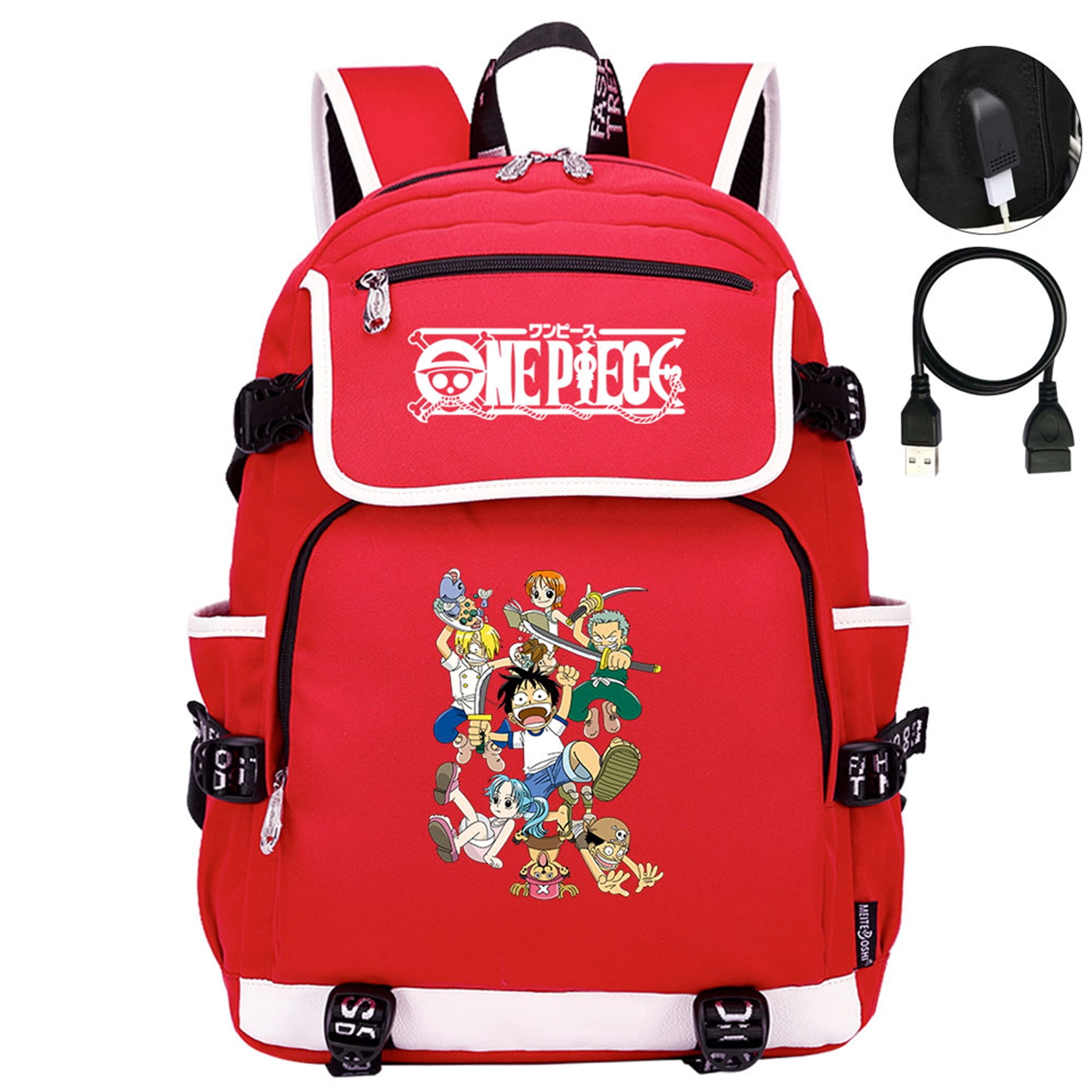 Student One Piece School Backpack Waterproof Travel Daypack Anime ...