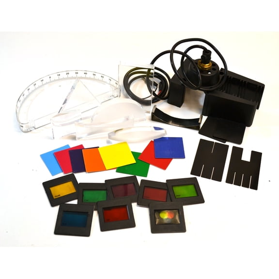 Student Optics Kit - Light Box & 27 Optical Components - Eisco Labs