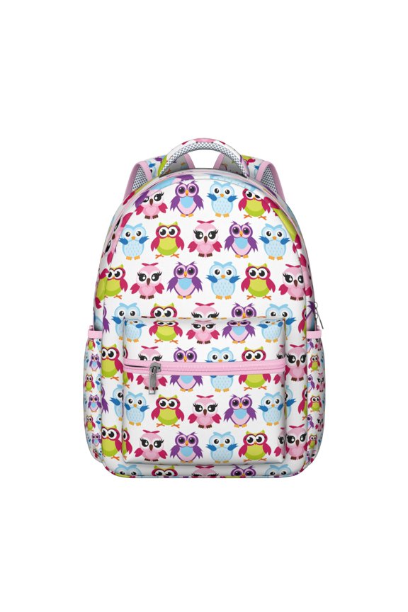 Student Owl Pattern School Backpack Durable Composite Oxford Material, Waterproof & Scratch-Resistant, Comfortable Adjustable Straps, Large Capacity for Outdoor, Travel, and Everyday Use