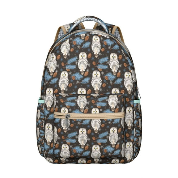Student Owl Pattern School Backpack Durable Composite Oxford Material, Waterproof & Scratch-Resistant, Comfortable Adjustable Straps, Large Capacity for Outdoor, Travel, and Everyday Use