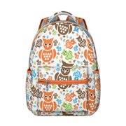 Student Owl Pattern School Backpack Durable Composite Oxford Material, Waterproof & Scratch-Resistant, Comfortable Adjustable Straps, Large Capacity for Outdoor, Travel, and Everyday Use