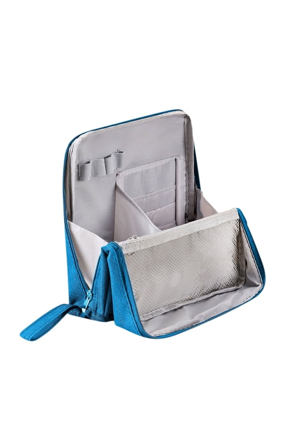 Student Pencil Case Large Capacity Stationery Bag Makeup Organizer Standing Waterproof Toiletry Bag Multiple Compartments Organization Portable Storage Case