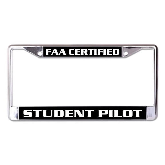Student Pilot Chrome License Plate Frame