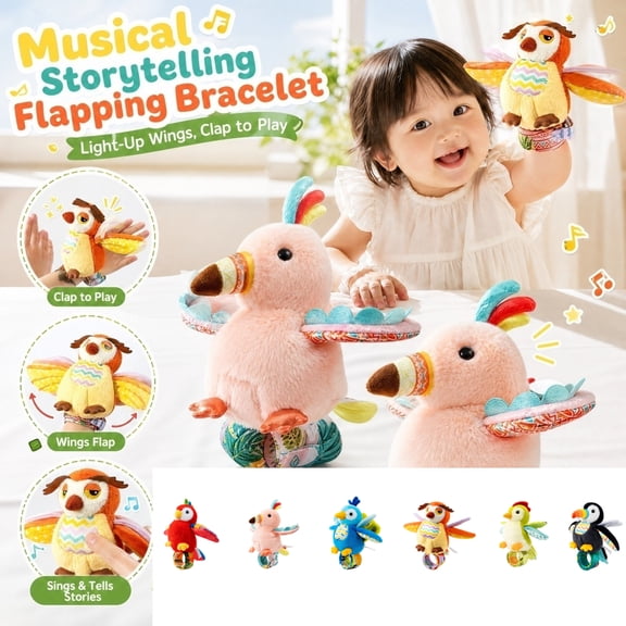 Student Plush Toys, Flappy Bird Toys, Student Squeeze Toys, Student Wrist Rattles, Soft Plush Patting Wrist Band That Sings, Tells Short Stories and Features Flappable Wings for