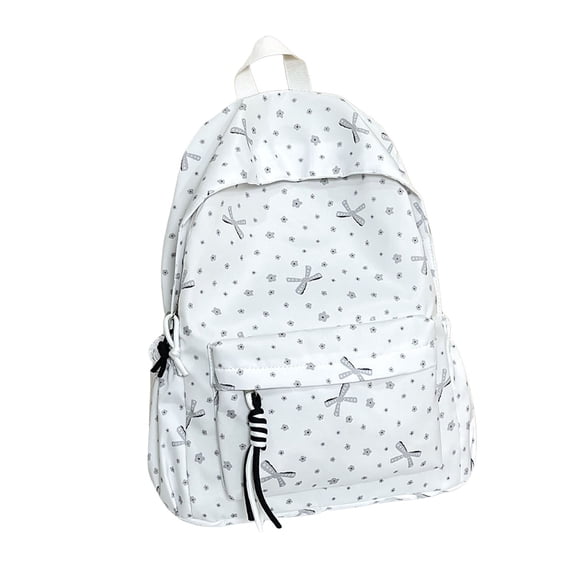 Student Polka Bow Backpack Versatile Casual Daypack Lightweight School