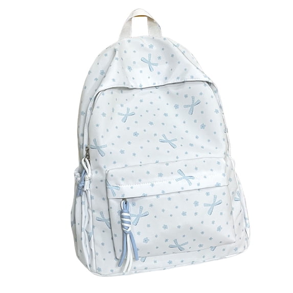 Student Polka Bow Backpack Versatile Casual Daypack Lightweight School