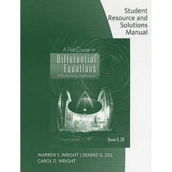 Pre-Owned Student Resource with Solutions Manual for a First Course in Differential Equations with Modeling Applications Paperback